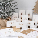 ZICOTO Beautiful Christmas Cards Set of 20 - Incl. Bulk Envelopes, Matching Stickers And Storage Box - Perfect to Send Warm Holiday Wishes to Friends and Family