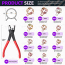 Swpeet 121Pcs 7-22mm Spring Band Hose Clamps with CV Boot Hose Clip Pliers Assortment Kit, Silicone Vacuum Hose Action Pipe Clamp Low Pressure Air Clip Clamp for Hose Clamps