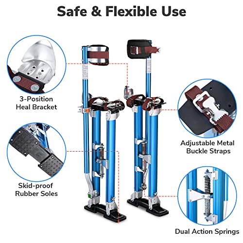 Drywall Stilts 24-40 Aluminum Tool Stilt for Painting Painter Taping Blue