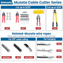 Muzata Steel Wire Cutter for both soft and hard steel cable or wire rope or spring wire+6Pcs 1/8" Cable Wire Ferrules As Gift CK10