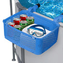 Poolside Storage Basket Pool Toy Basket Above Ground Pool Storage Bin Pool Accessories for Most Frame Pools Top Bar 1.2-2.4", Bottom Bracket to Keep Level Fit Swimming Pools Home Bedside Desktop