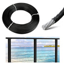 MUZATA 300ft 1/8" Black Vinyl Coated T316 Stainless Steel Cable Wire Rope 1/8" Overmolded to 3/16" for 1/8" Indoor Outdoor Cable Railing Kit Hanging WR22