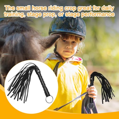 Zhichengbosi Horse whips Crop, Horse Crop with Faux Leather, Equestrian Riding Crops for Horses, Black Horse Whips for Show and Riding (Black, 30)