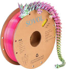 Sovol Silk PLA Filament 1.75mm, Tri Color Rose Blue Yellow Co-Extrusion Material Dimensional Accuracy +/-0.03mm, 1kg/2.2lbs