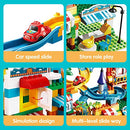 REMOKING Building Blocks Marble Run, Educational Compatible Blocks Models with 4 Cars, Learning Car Track Contruction Toys Set, Great Gifts for Kids 3 Years and up（213Pcs）