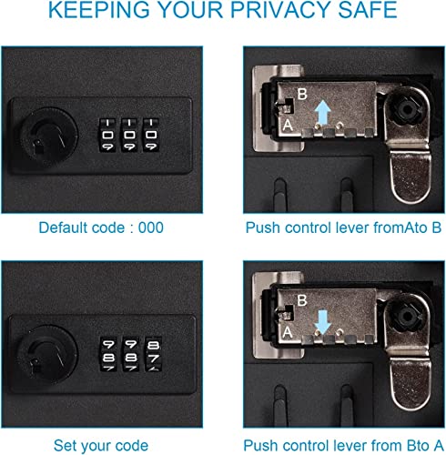 Snokay Wall-Mounted Key Cabinet with 28 Hooks & Tags, Combination Lock for Key Management and Security, Steel Key Storage Lock Box