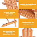 Costway Eucalyptus Wood Adirondack Chair, Outdoor Folding Adirondack Chair, Outdoor Chair for Porch, Deck, Patio, Poolside and Backyard, 180 kg Weight Capacity