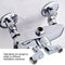 Tiiyee Outdoor Shower System, Exposed Shower Set, Shower Fittings System, Thermostatic Mixer Tap for Exposed Bath Faucets, Convertible to Wall and Surface Mounted