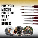 Wargames Delivered Miniature Paint Brushes-Army Painter Brushes-15 Paint Brushes for Miniature Painting-Effect, Fine Tip Detail & Dry Brushes Model Paint Brush - Acrylic Brush Set for Model Painting