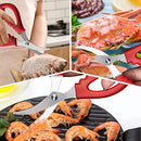 (Red) - 9Pcs Seafood Tools Set Crab Lobster Crackers Stainless Steel Forks Opener Shellfish Lobster Crab Leg Sheller Nut Crackers