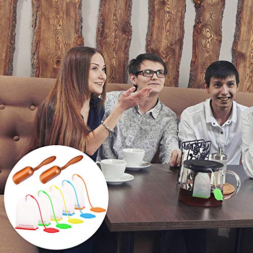 5 Pcs Silicone Tea Infuser,DanziX Safe Reusable Loose Leaf Tea Bags Strainer Filter with 2 Pcs Tea Spoon for Daily Usage