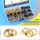 Glarks 82Pcs 14MM Thickened Grommets Eyelets with Tool Sets, 80Pcs 4 Colors Grommets Eyelets with Washers and 4Pcs Installation Tools for Fabric, Canvas, Curtain, Clothing, Leather Repair