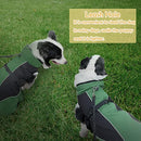 Dog Soft Shell Fleece Jacket,Windproof and Slightly Waterproof Snowsuit for Outdoor.Keep Warm Small &Medium &Large Dogs, Outer material: green & black Inner black, Small/30-40CM Back Length