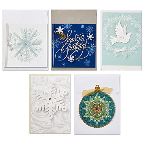 Hallmark Boxed Handmade Christmas Cards Assortment (Set of 24 Special Holiday Greeting Cards and Envelopes) (1XPX5156)