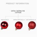 24PCS/Pack Christmas Tree Xmas Balls Decorations Baubles Party Wedding Ornament, 3cm Plastic Holiday Decor