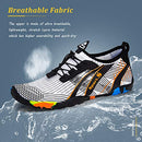 Water Shoes Mens Womens Beach Swim Shoes Quick-Dry Aqua Socks Pool Shoes for Surf Yoga Water Aerobics (M-White/Orange, 38)