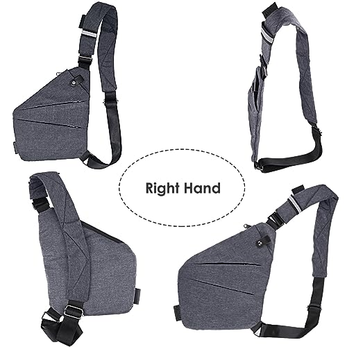 AUTOWT Crossbody Sling Bags, Anti-Theft Chest Shoulder Backpack Personal Pocket Bag for Men and Women Travel Hiking - Right Shoulder (Grey New)