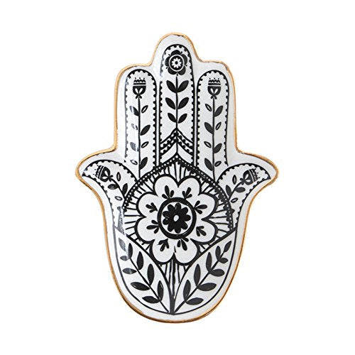 (Hamsa Hand) - SaiDeKe Home Trinket Dish Hand Small Jewellery Tray Ring Dish Holder Decorative Plate Hamsa Hand