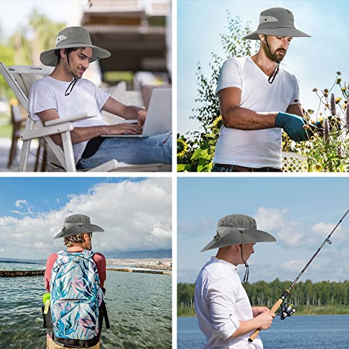 AutoWT Sun Hat for Women, UPF 50 + UV Protection Wide Brim Bucket Hat Adjustable Cap for Summer Fishing, Hiking, Camping, Garden, Farming, Outdoor Exercise (Gray)