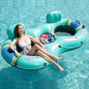 Jasonwell Inflatable River Tube Float - 2 Person Heavy Duty River Float Pool Floats with Removable Cooler Lake Water Tubes for Floating River Raft Lounge Floatie with 2 Cup Holders for Adults (Cyan)