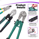 Swpeet 3Pcs Bolt Cutter and Cable Cutters Pliers Set, 8 Inch Bolt Cutter + 14 Inch Bolt Cutter + Heavy Duty Leverage Wire Rope Cutter with Easily Cut Locks for Wires, Bolts, Rods, Rivets and Chain