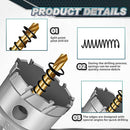 Zeliceka TCT 14 pcs Carbide Hole Saw Kit for Hard Metal, Heavy Duty Carbide Tungsten Carbide Tipped Hole Saw Set, with 1 Aluminum Box 2 Extra Pilot Drill Bits and 2 Hex Key