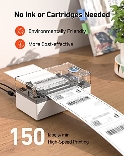 MUNBYN Shipping Label Printer P130, 4x6 USB Thermal Label Printer, Desktop Barcode Label Printer for Shipping Packages Home Small Business, Easy Setup Compatible with Mac, Windows, UPS, USPS, USB Only