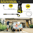 Bestsoon 3600PSI High Pressure Washer, 2200W Electric Power Washer with Spray Gun and Hose Reel, 8M Hose, 6 Nozzles, Brush Head/Rotary Floor Cleaner, Idear for Cleaning Cars, Patios