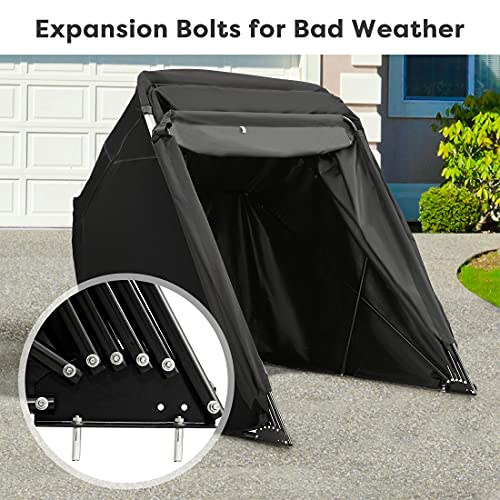 Quictent 136" x 54" Motorcycle Storage Heavy Duty Motorcycle Shelter Shed Cover Garage Tent with TSA Code Lock & Carry Bag