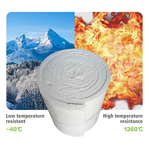 0.61M*1M Ceramic Fiber Insulation Blanket High Temperature Thermal Fireproof Insulation Mat for Furnace, Kiln, Forge, Stove, Pizza Oven