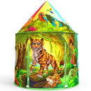 Jungle Journey Play Tent Playhouse for Boys and Girls | Exceptional Forest Animal Themed Pop Up Fort for Imaginative Indoor and Outdoor Games | Play Castle for Kids