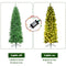 Costway 1.8m/6ft Pre-lit Pencil Christmas Tree,Artificial Hinged Fir Christmas Tree with 743 PVC Tips and 250 SAA certificated LED Lights, Christmas Drcoration with Sturdy Iron Stand, Easy Set-up