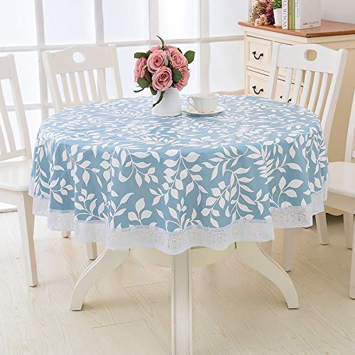 Waterproof Vinyl Tablecloth Lace Round Tablecloths, Wipeable Table Cover for Kitchen and Dining Room (60" X 60") (Type 3)