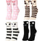 4 Pairs Women Fuzzy Socks Non-Slip Microfiber Winter Warm Socks Fluffy Soft Cute Animal Home Slipper Socks for Women Girls, Multicoloured, One Size