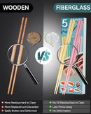 ZDPMK 5 Pairs Reusable Fiberglass colorful Chopsticks Set, Dishwasher Safe, 9.57 Inches, Premium Non-Slip Design with Case – Perfect for Japanese, Korean, and Chinese Cuisine, Great Gift for Parties