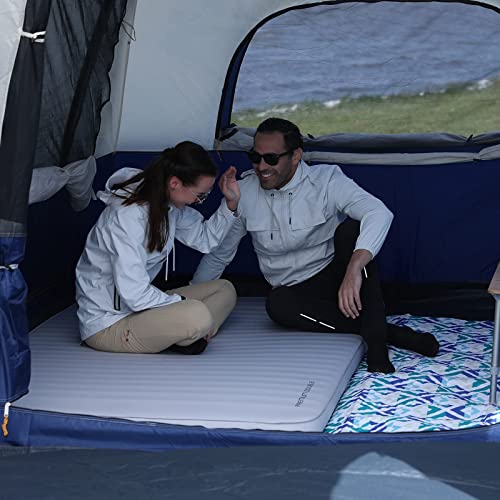 KingCamp Luxury 3D Double Self Inflating Camping Sleeping Pad Foam Air Mattress R Value: 9.5, Portable 3 Inch Large Thick Self Inflatable Mattress for 2 Two Person, Couple, Queen Size, Black