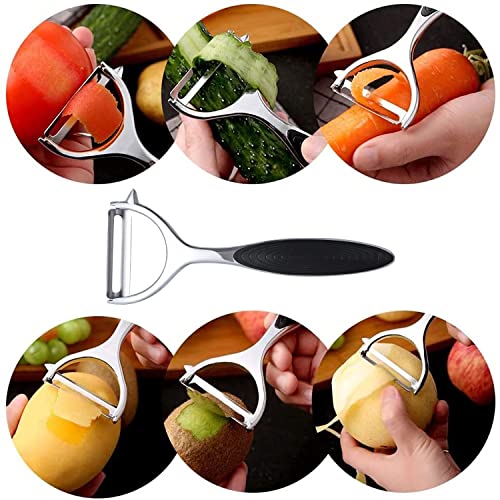 WANBY Peeler Set Stainless Swivel Fruit Vegetable Peelers Set with Ergonomic Non-Slip Handle and Sharp Blade for Fruit Vegetable Potato Carrot Cucumber Apple Cheese Ginger Chocolate