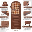 KingCamp Backpacking Sleeping Bag Lightweight Warm & Cold Weather Sleeping Bags for Adults Ideal for Hiking Camping Outdoor Adventures XL Coffee Right Zipper
