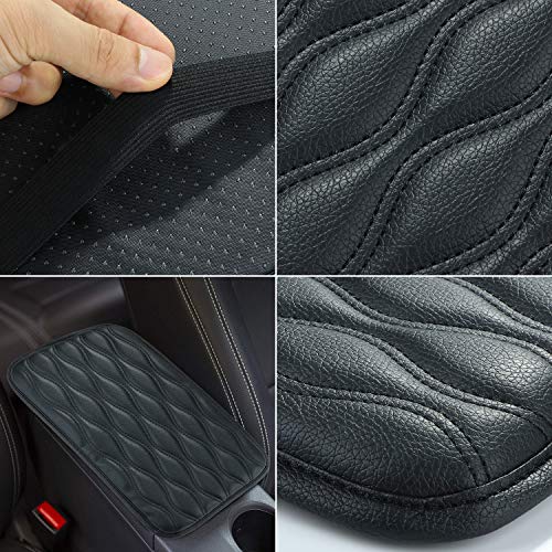 Mioloe Universal Car Armrest Cover,Auto Center Console Pad,PU Leather Auto Arm Rest Cushion Pads, Center Console Armrest Protector, Fit for Most Vehicle,Truck Car Accessories