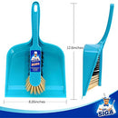 MR.SIGA Dustpan and Brush Set, Pack of 2 Set, Blue & Grey