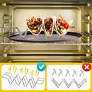 8 Pcs Taco Holders Stainless Steel Taco Shell Holder Taco Stand Taco Tray Taco Rack, Each Hold 4 or 3 Tacos, for Bar Kitchen Baking, Dishwasher and Grill Safe Oven Safe