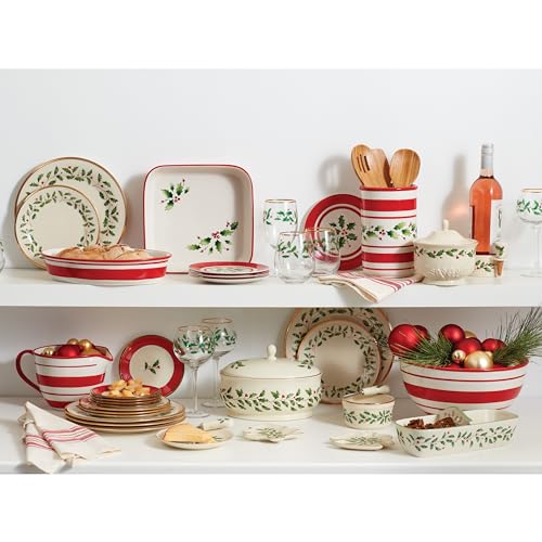 Lenox 6122048 Holiday 12-Piece -Plate & -Mug Set,Red & Green