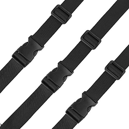 10 Yards Nylon Webbing with 10 Sets Flat Side Buckles and Tri-Glide Slides for DIY Making Luggage Straps and Backpacks (1 Inch)