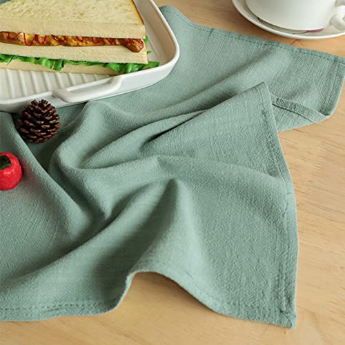 GDWD Pack of 10 Linen Napkins, Natural Cotton 40 x cm, Sustainable Fabric Table Decoration for Kitchen, Dining Table, Dinner, Cafe, Restaurant, Party, Wedding, Birthday (Light Green) (UD0359)