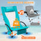 KingCamp Low Sling Beach Camping Concert Folding Chair, Low and High Mesh Back Two Versions (Cyan-High Back-2 Pack)