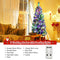 Costway 1.8M/6 ft Pre-lit Snow Flocked Christmas Tree with 9 Lighting Modes and Color Changing LED Lights, Artificial Xmas Hinged Tree with Remote Controller, Xmas Pine Tree Christmas Decoration for Home, Office, Party