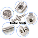 Glarks 100Pcs M6 x 40/50/60/70/80mm Hex Drive Socket Cap Furniture Barrel Screws Bolt Nuts Assortment Kit for Furniture, Cots, Babybeds, Crib, Chairs - Nickel Plated