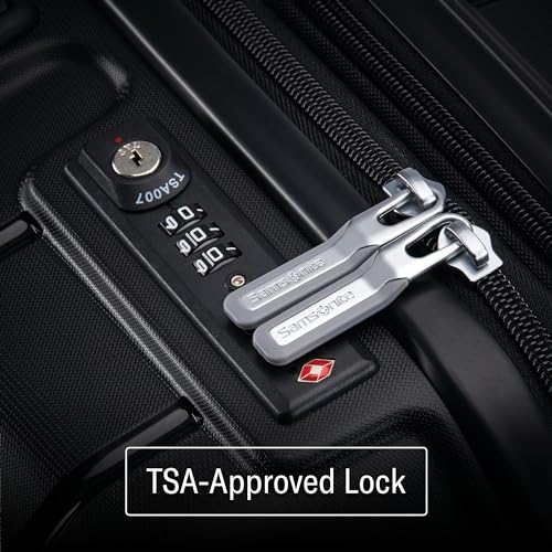 Samsonite Freeform Hardside Expandable with Double Spinner Wheels, Checked-Medium 24-Inch, Black, Black, Checked-Medium 24-Inch, Freeform Hardside Expandable with Double Spinner Wheels