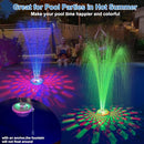 LanAqua Floating Pool Fountain with Underwater Light Show,Pool Water Fountain Rechargeable Battery Powered,2 Spray Modes Pool Fountain Pump,Pool Fountain for Inground Above Ground Pools-1PC