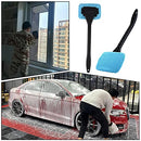 ZCPingNiao Car Windscreen Cleaner 2 Reusable and Washable Microfiber Pads, Windshield Cleaning Tool with Detachable Handle Auto Inside Glass Wiper for Fog & Moisture Removal (Random Color